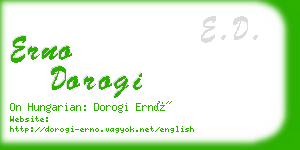 erno dorogi business card